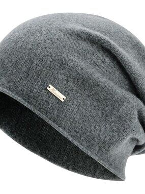 Unisex Cyan 100% Wool Warm Knit Pull-On Winter Classic Slouchy Skull Beanie Cap
